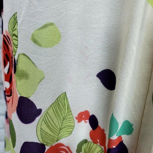 ADRIANNA PAPELL Womens 6 100% Silk Ivory Bubble Hem Casual‎ Summer Sun Dress - Picture 7 of 11